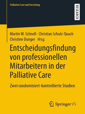 cover image of Entscheidungsfindung von professionellen Mitarbeitern in der Palliative Care